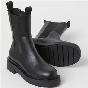 H&M Black Chelsea Boots High Profile